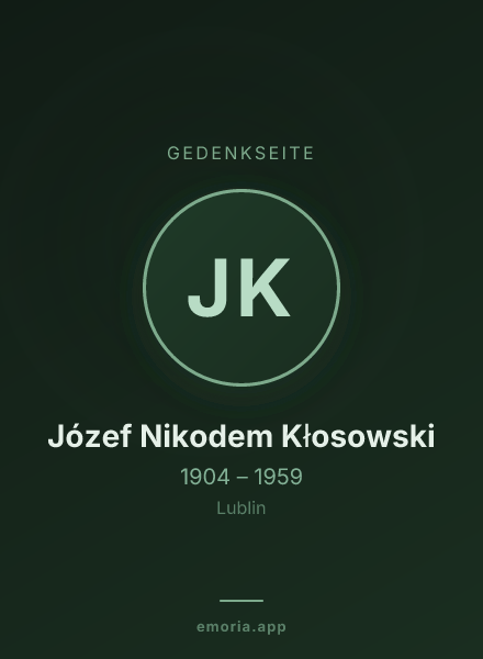 Gedenkportrait von Józef Nikodem Kłosowski