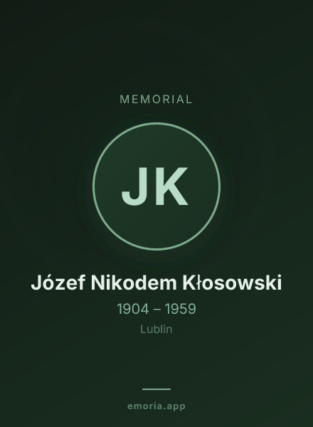 Memorial portrait of Józef Nikodem Kłosowski