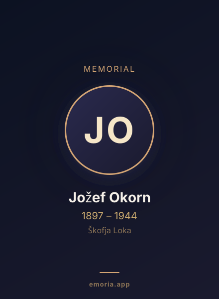 Memorial portrait of Jožef Okorn
