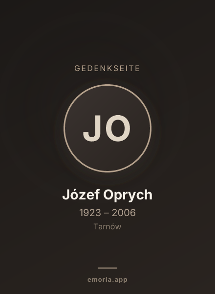 Gedenkportrait von Józef Oprych