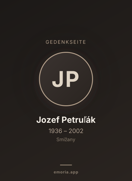 Gedenkportrait von Jozef Petruľák