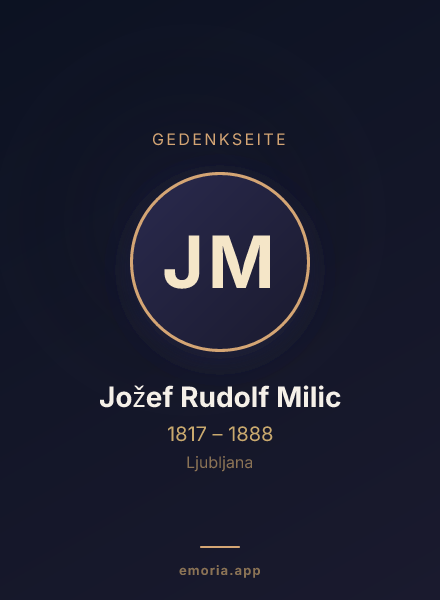 Gedenkportrait von Jožef Rudolf Milic