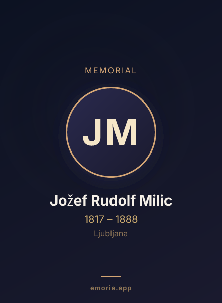 Memorial portrait of Jožef Rudolf Milic