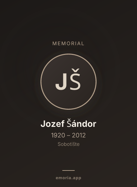 Memorial portrait of Jozef Šándor