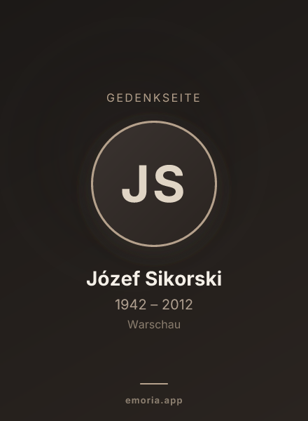 Gedenkportrait von Józef Sikorski