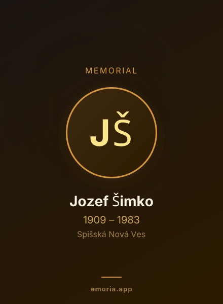Memorial portrait of Jozef Šimko