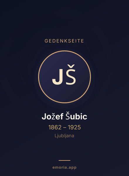 Gedenkportrait von Jožef Šubic