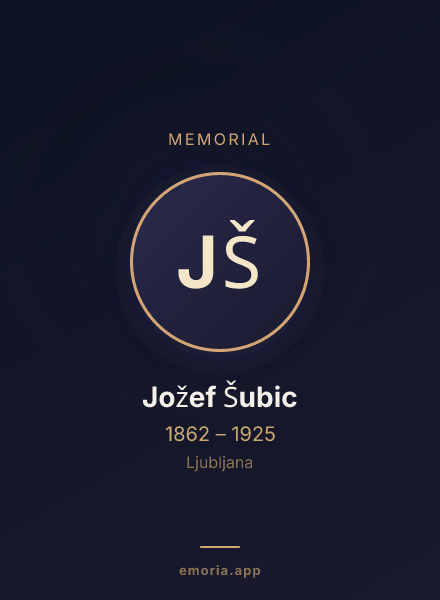 Memorial portrait of Jožef Šubic