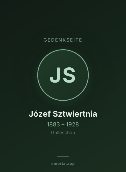 Gedenkportrait von Józef Sztwiertnia