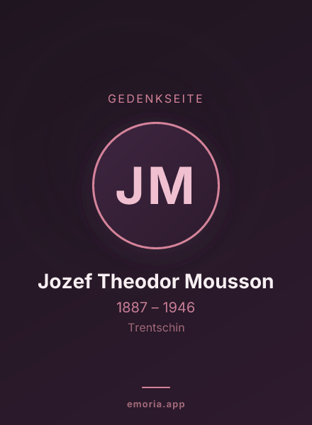 Gedenkportrait von Jozef Theodor Mousson