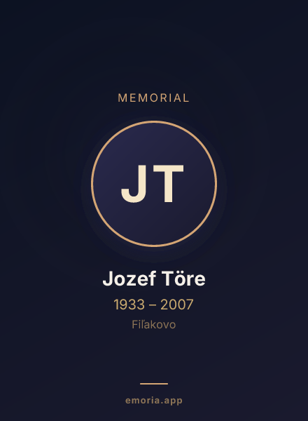 Memorial portrait of Jozef Töre
