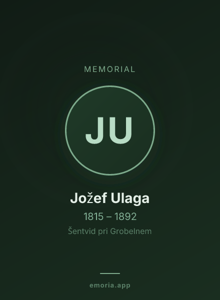 Memorial portrait of Jožef Ulaga