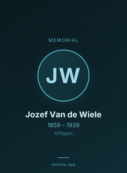 Memorial portrait of Jozef Van de Wiele