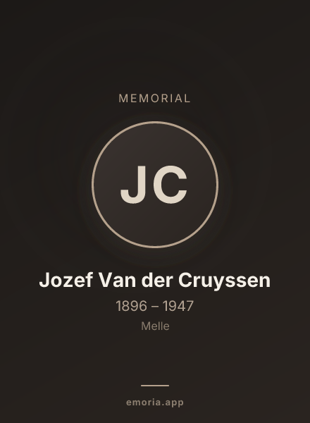 Memorial portrait of Jozef Van der Cruyssen