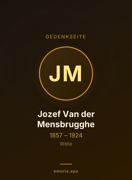 Gedenkportrait von Jozef Van der Mensbrugghe