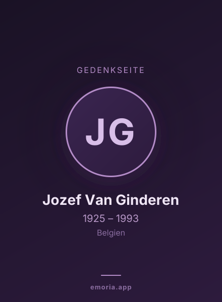 Gedenkportrait von Jozef Van Ginderen