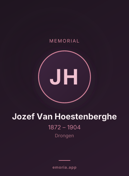 Memorial portrait of Jozef Van Hoestenberghe