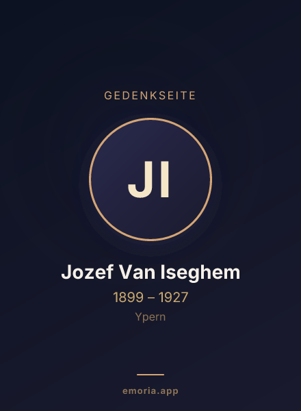 Gedenkportrait von Jozef Van Iseghem
