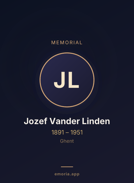 Memorial portrait of Jozef Vander Linden