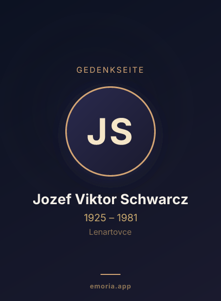 Gedenkportrait von Jozef Viktor Schwarcz