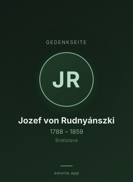 Gedenkportrait von Jozef von Rudnyánszki