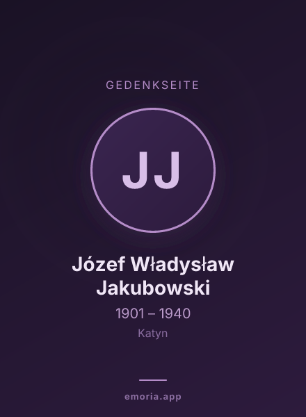 Gedenkportrait von Józef Władysław Jakubowski
