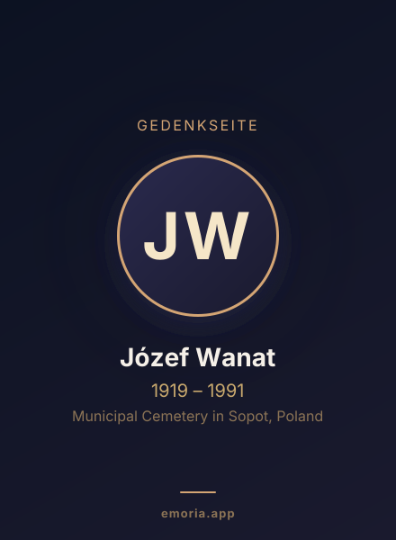 Gedenkportrait von Józef Wanat