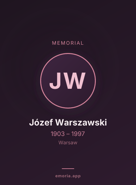 Memorial portrait of Józef Warszawski