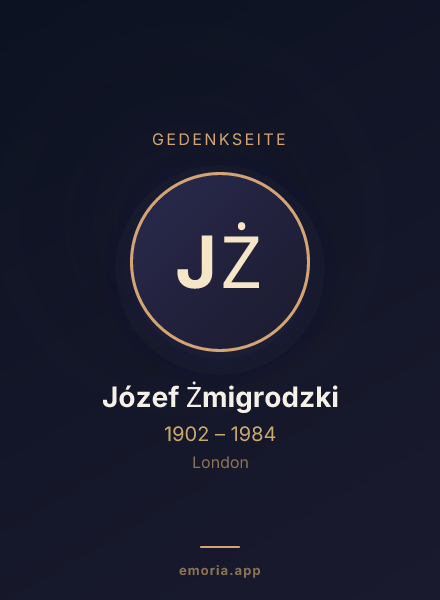 Gedenkportrait von Józef Żmigrodzki