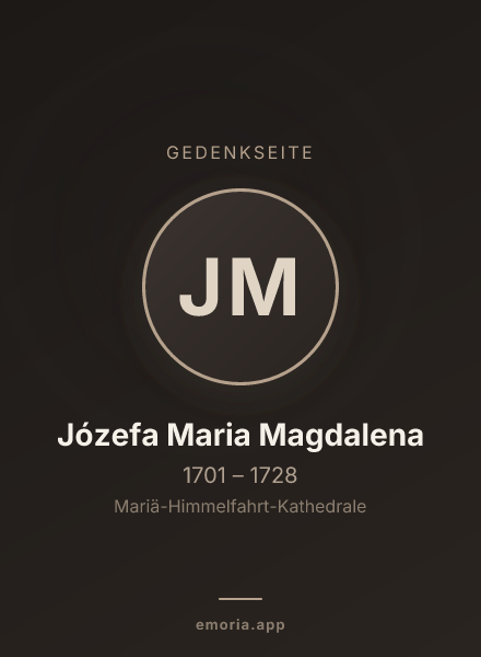 Gedenkportrait von Józefa Maria Magdalena