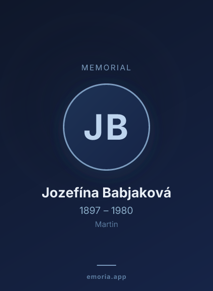 Memorial portrait of Jozefína Babjaková