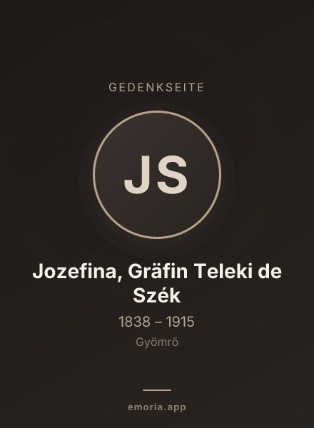 Gedenkportrait von Jozefina, Gräfin Teleki de Szék