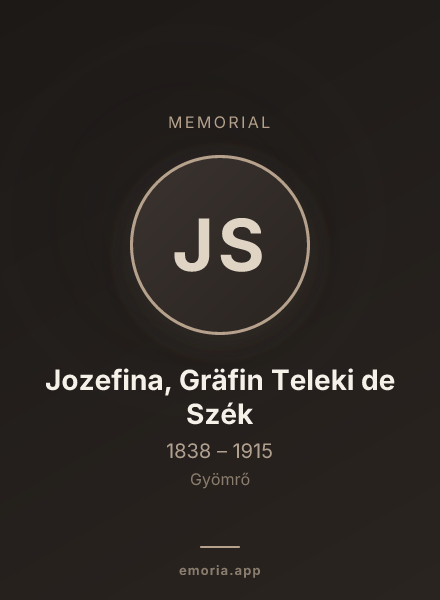 Memorial portrait of Jozefina, Gräfin Teleki de Szék