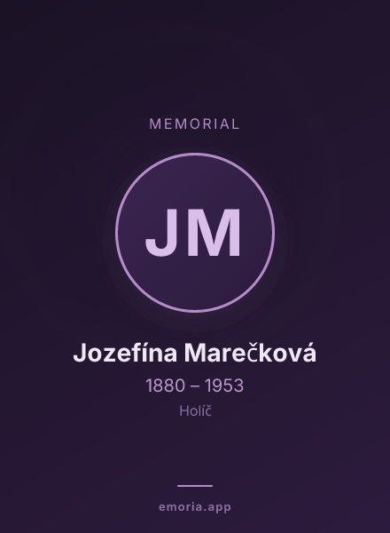 Memorial portrait of Jozefína Marečková