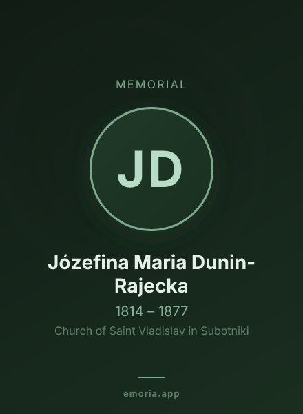 Memorial portrait of Józefina Maria Dunin-Rajecka