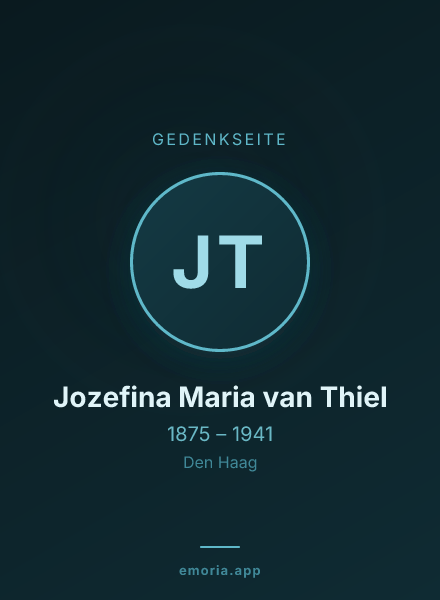 Gedenkportrait von Jozefina Maria van Thiel
