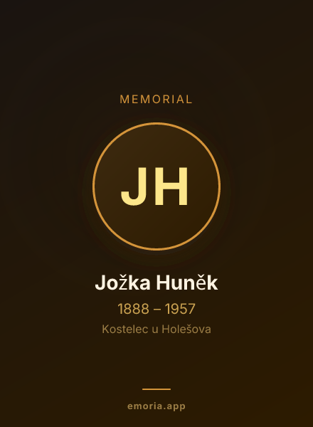Memorial portrait of Jožka Huněk