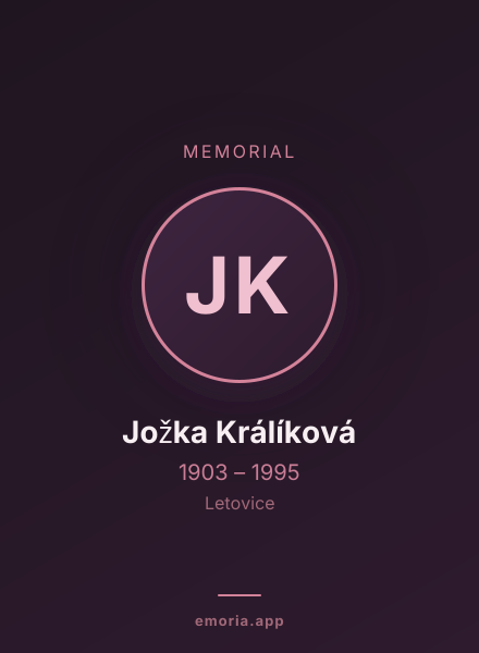Memorial portrait of Jožka Králíková