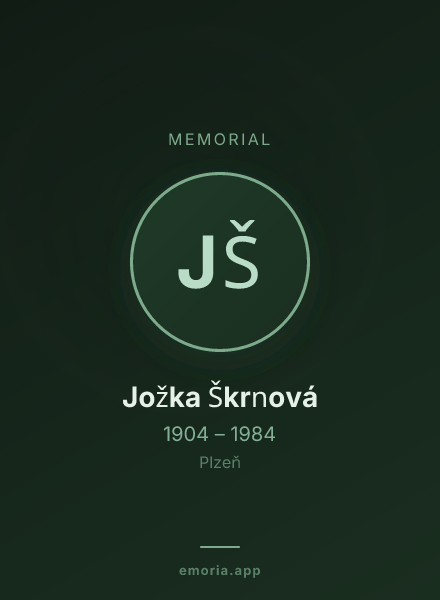 Memorial portrait of Jožka Škrnová