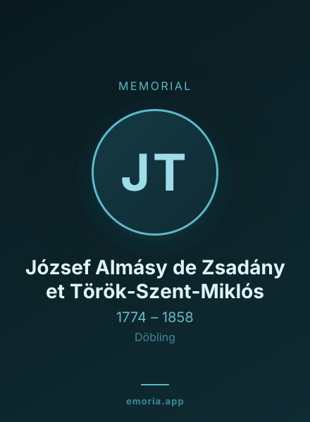 Memorial portrait of József Almásy de Zsadány et Török-Szent-Miklós