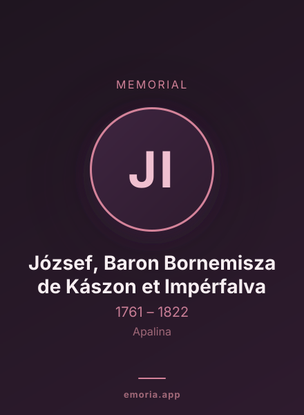 Memorial portrait of József, Baron Bornemisza de Kászon et Impérfalva