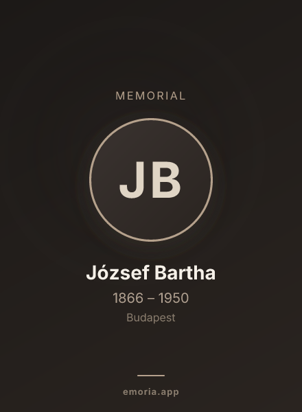 Memorial portrait of József Bartha