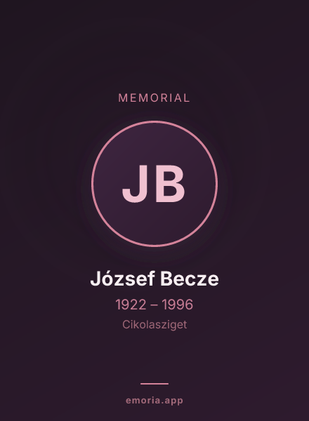 Memorial portrait of József Becze