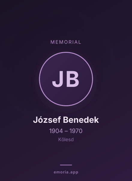 Memorial portrait of József Benedek