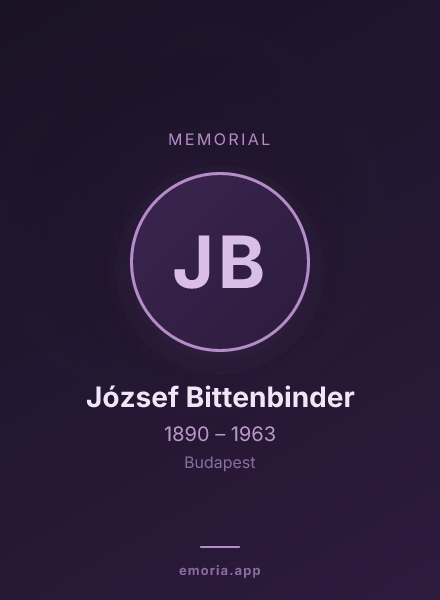 Memorial portrait of József Bittenbinder