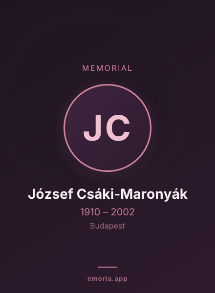 Memorial portrait of József Csáki-Maronyák