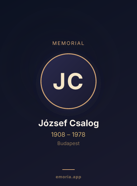 Memorial portrait of József Csalog