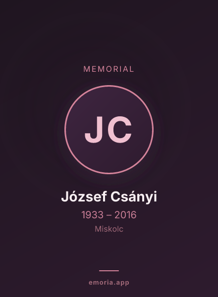Memorial portrait of József Csányi
