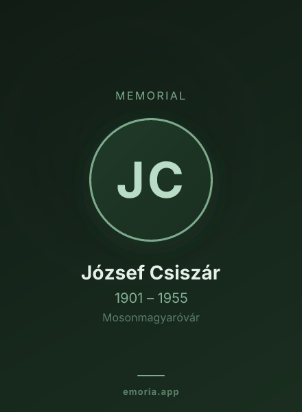 Memorial portrait of József Csiszár