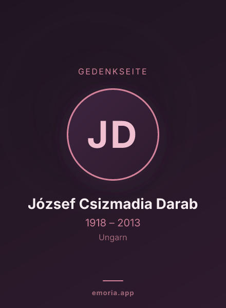 Gedenkportrait von József Csizmadia Darab